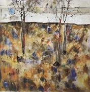 Egon Schiele Winter Trees oil painting artist